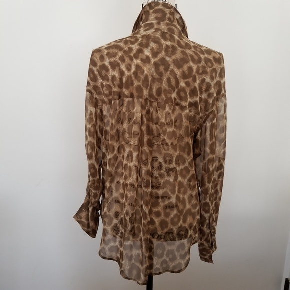 Free People Leopard Print Sheer Blouse - Picture 5 of 8